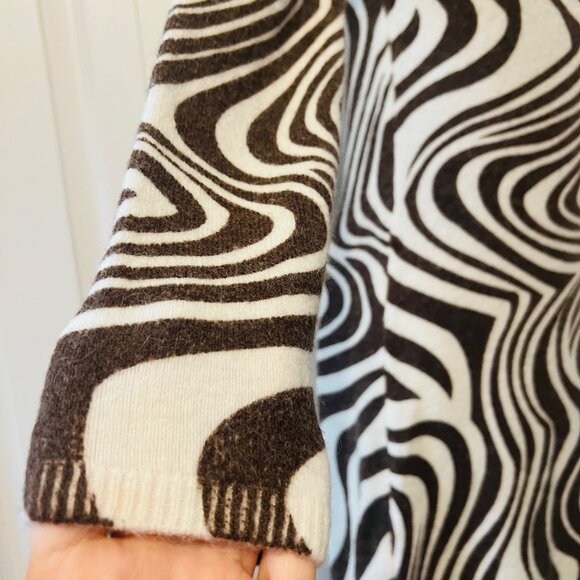 Zara Zebra Print Long Sleeve Fitted Dress-Small-Brown/Winter Wh.-Soft-Pull On - Picture 7 of 14